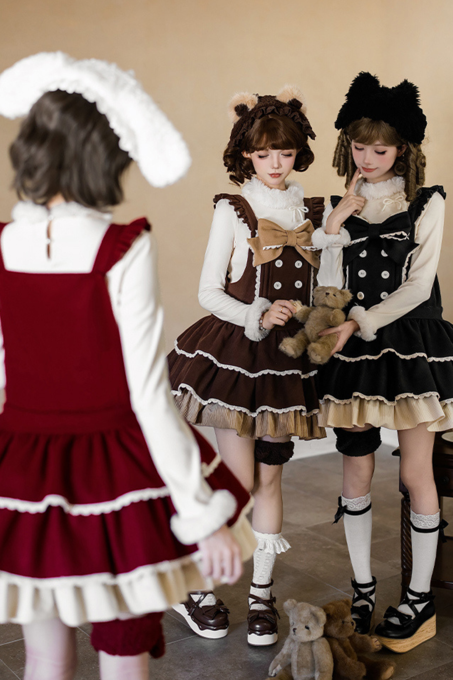 Doll Lolita Dress + Top + Animal Leg Loops + Animal Headband