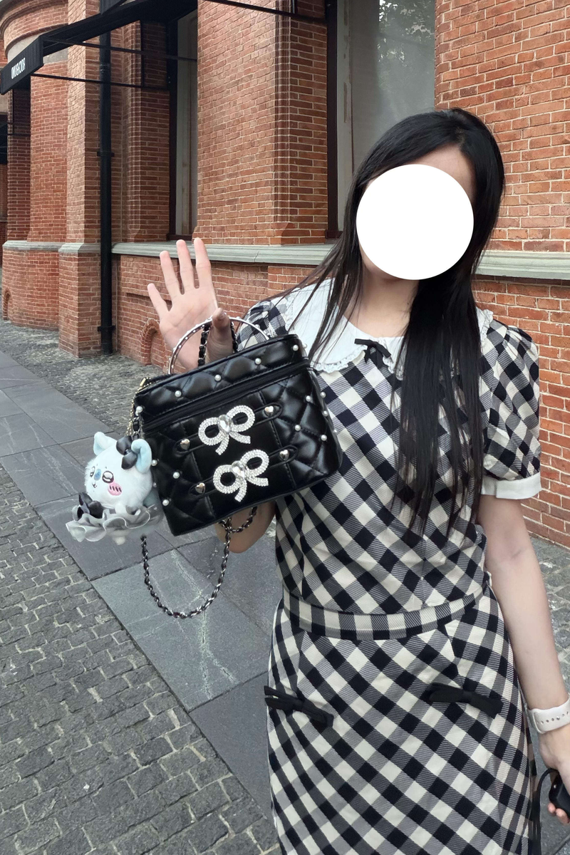 Pearl Rhinestone Lace Box Bag