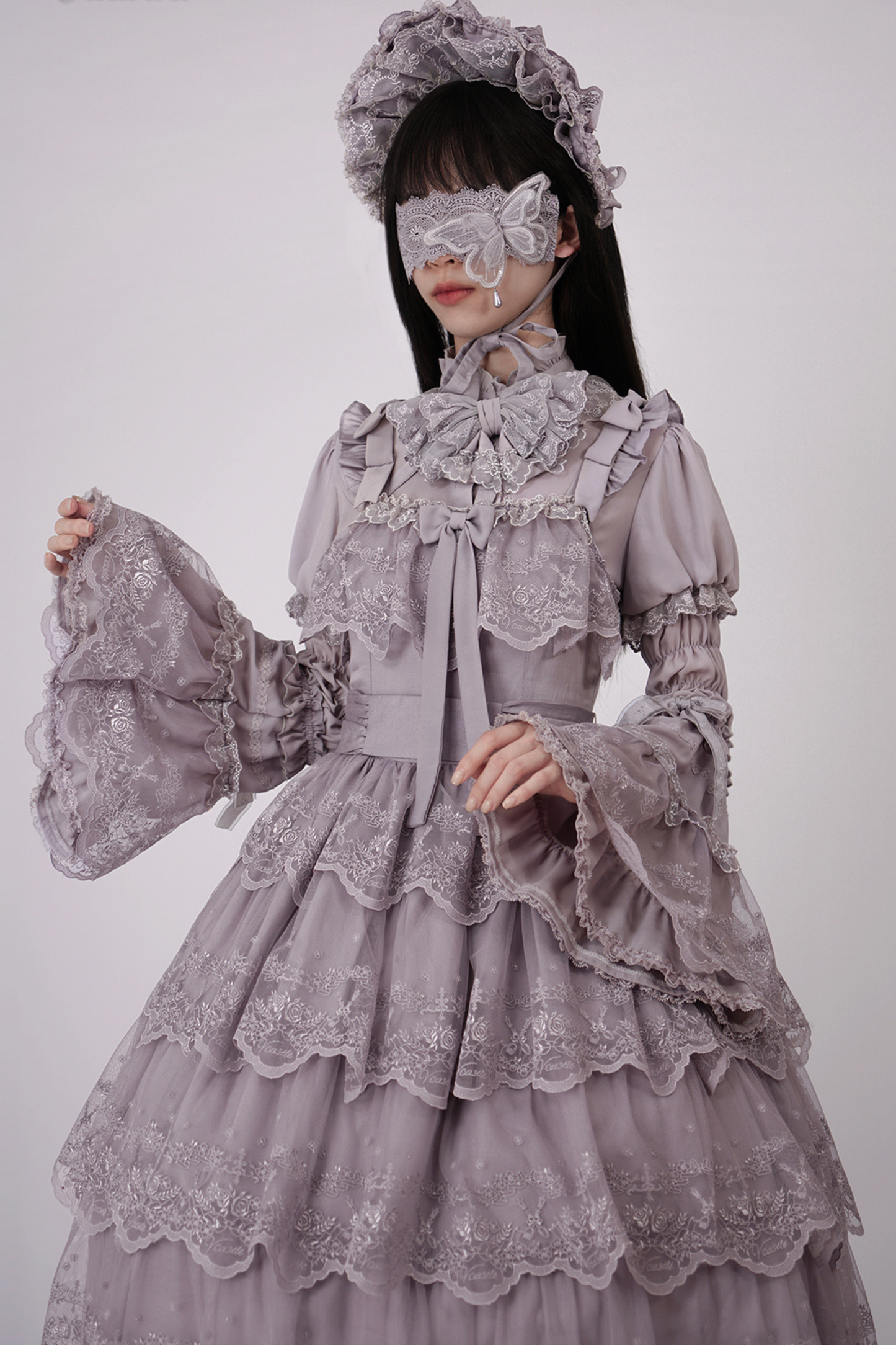 Flower Banquet Princess Sleeve Shirt + Ruffle Lolita Dress