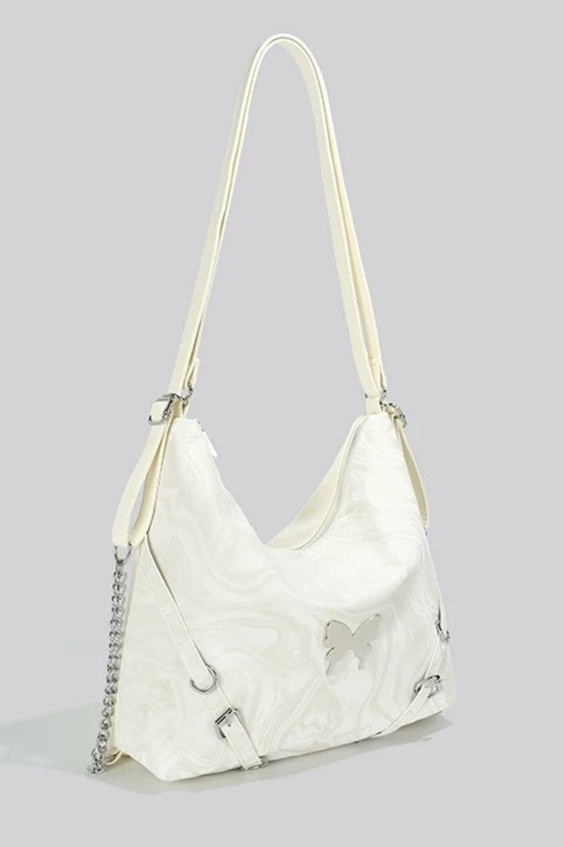 Silver Butterfly One Shoulder Bag