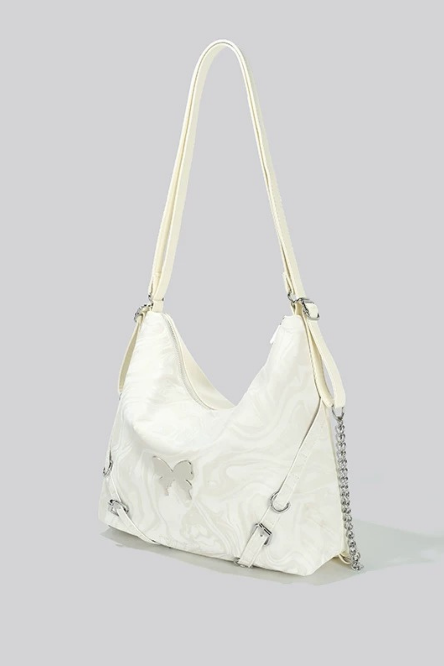 Silver Butterfly One Shoulder Bag