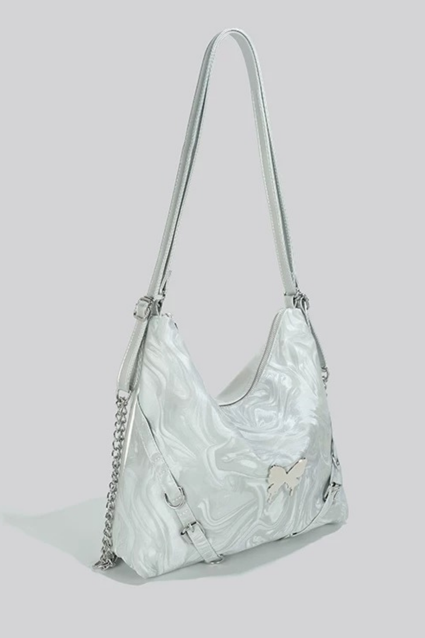 Silver Butterfly One Shoulder Bag