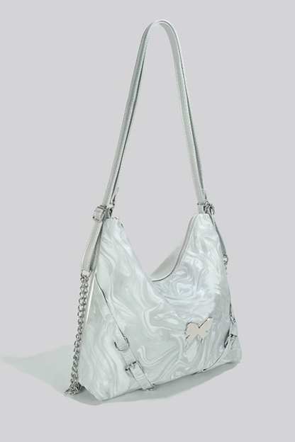 Silver Butterfly One Shoulder Bag