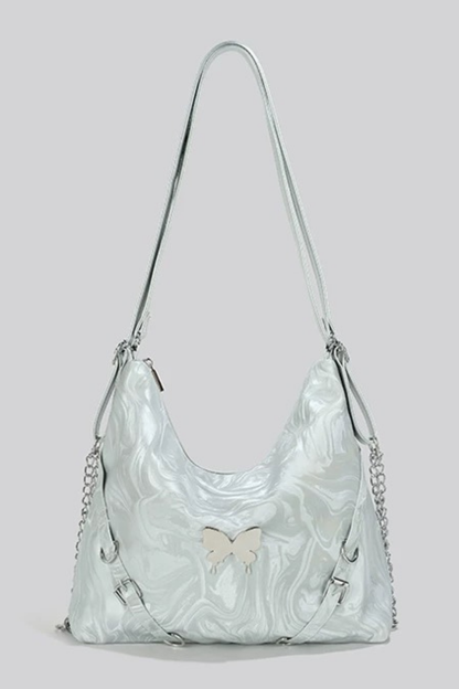 Silver Butterfly One Shoulder Bag