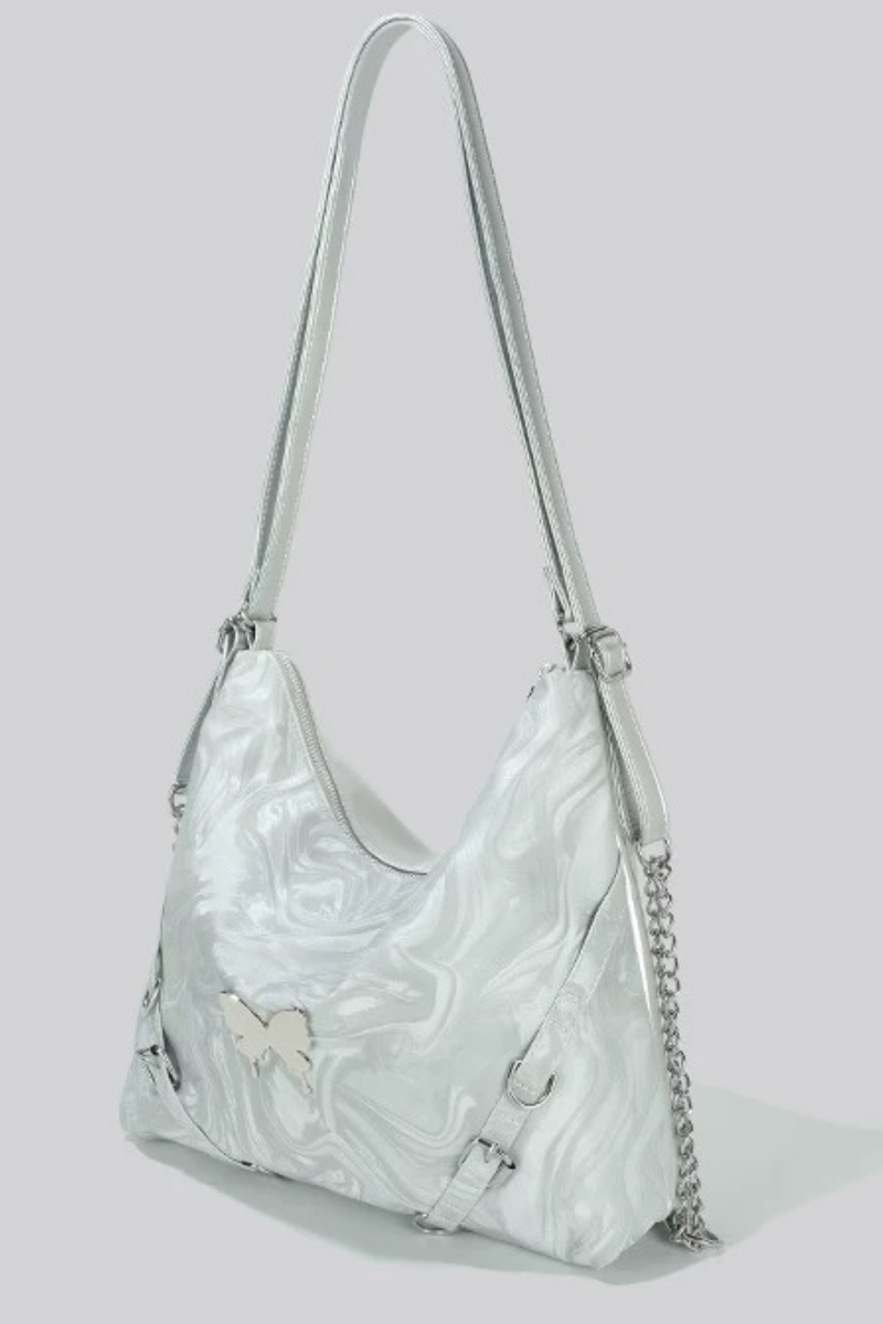 Silver Butterfly One Shoulder Bag