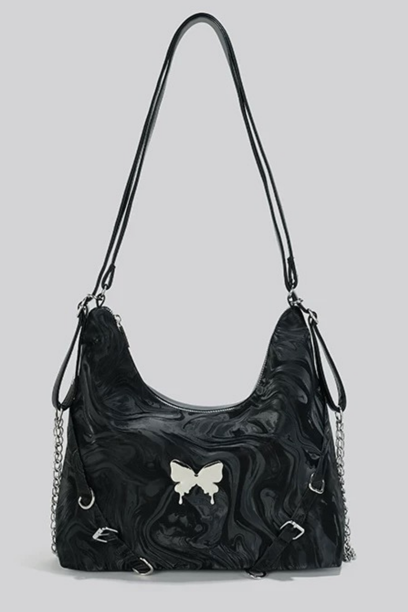 Silver Butterfly One Shoulder Bag