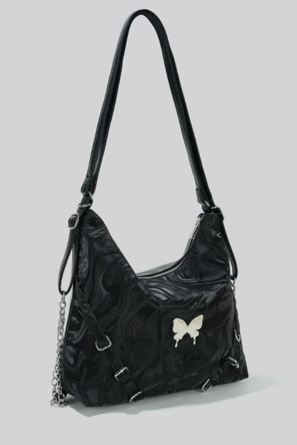 Silver Butterfly One Shoulder Bag