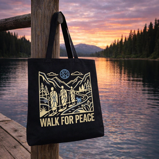 Comstylish Walk For Peace Monks With Aloka Dog Print Canvas Bag