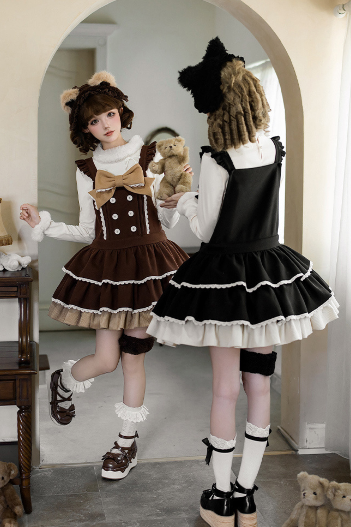 Doll Lolita Dress + Top + Animal Leg Loops + Animal Headband
