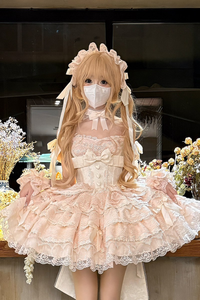 [pre-order] Princess Ballet Tiered Lolita Dress + Headband + Necklace + Sleeves + Tail
