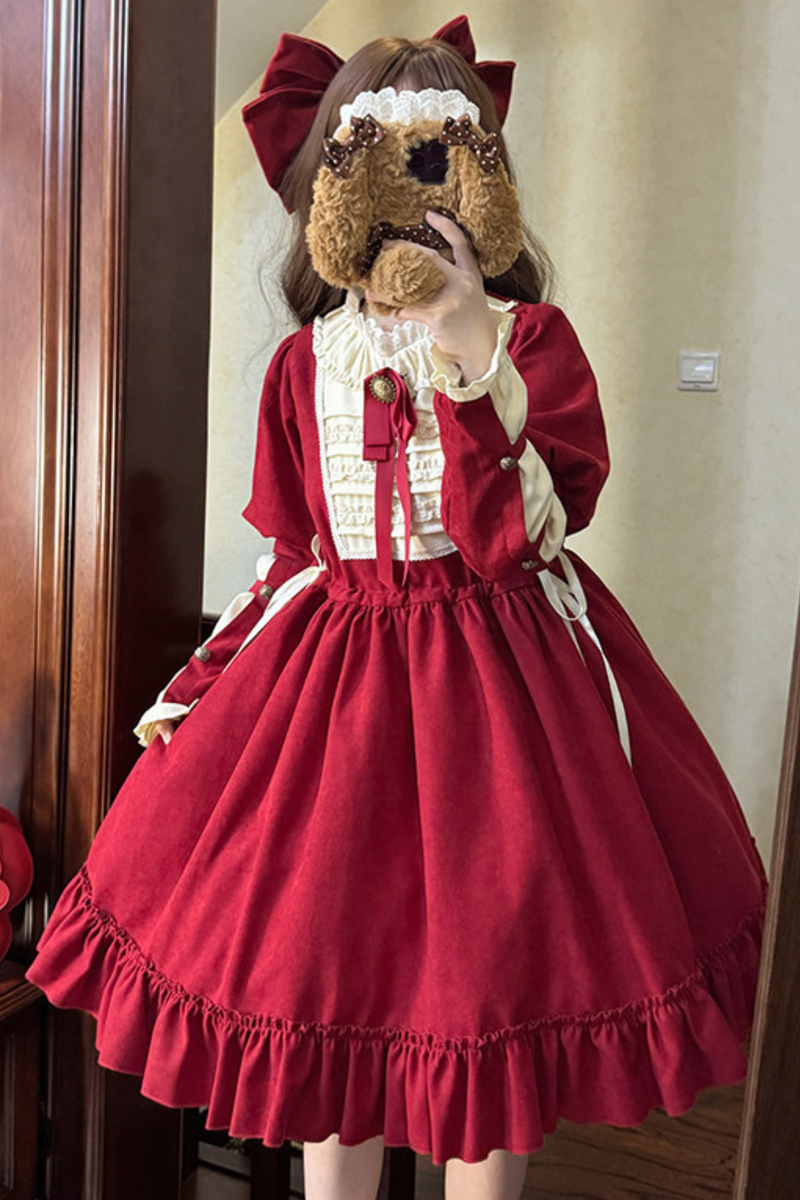 Lace Ruffle Lolita Dress + Bow