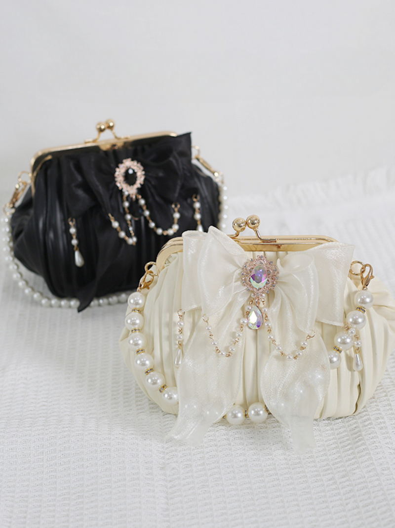 Pearl Handle Jewel Bow Antique Bag