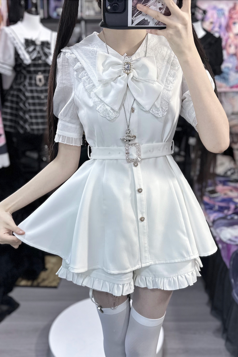 [pre-order] Dark Sweet Sailor Top + Ruffled Shorts