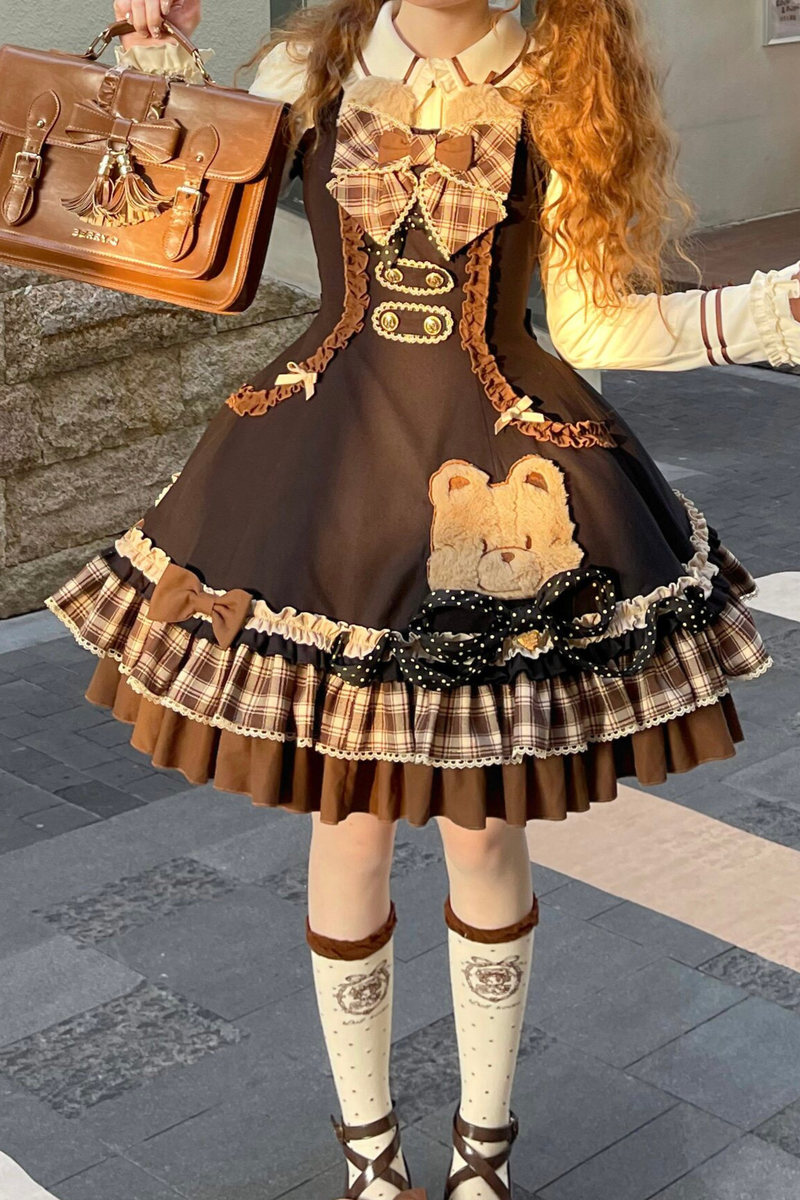 Bear Lolita Jumper Skirt + Top + Cape + Hat