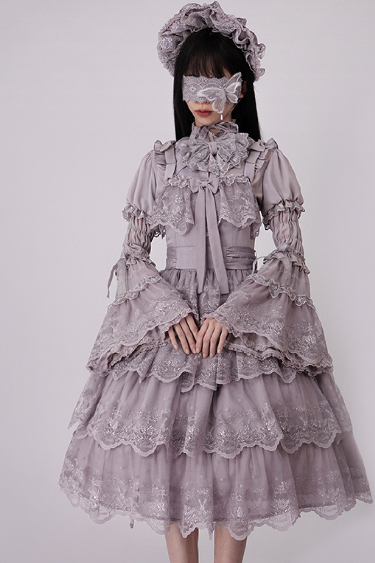 Flower Banquet Princess Sleeve Shirt + Ruffle Lolita Dress