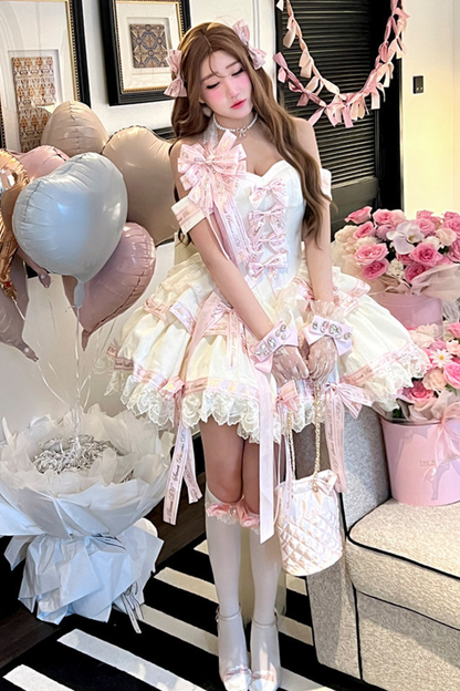 Many Logo Ribbon Princess Dress + Badge + Head Accessory + Tail