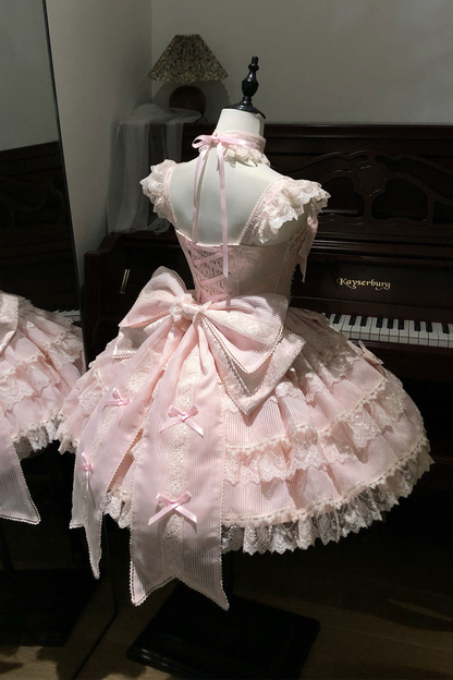 [pre-order] Princess Ballet Tiered Lolita Dress + Headband + Necklace + Sleeves + Tail