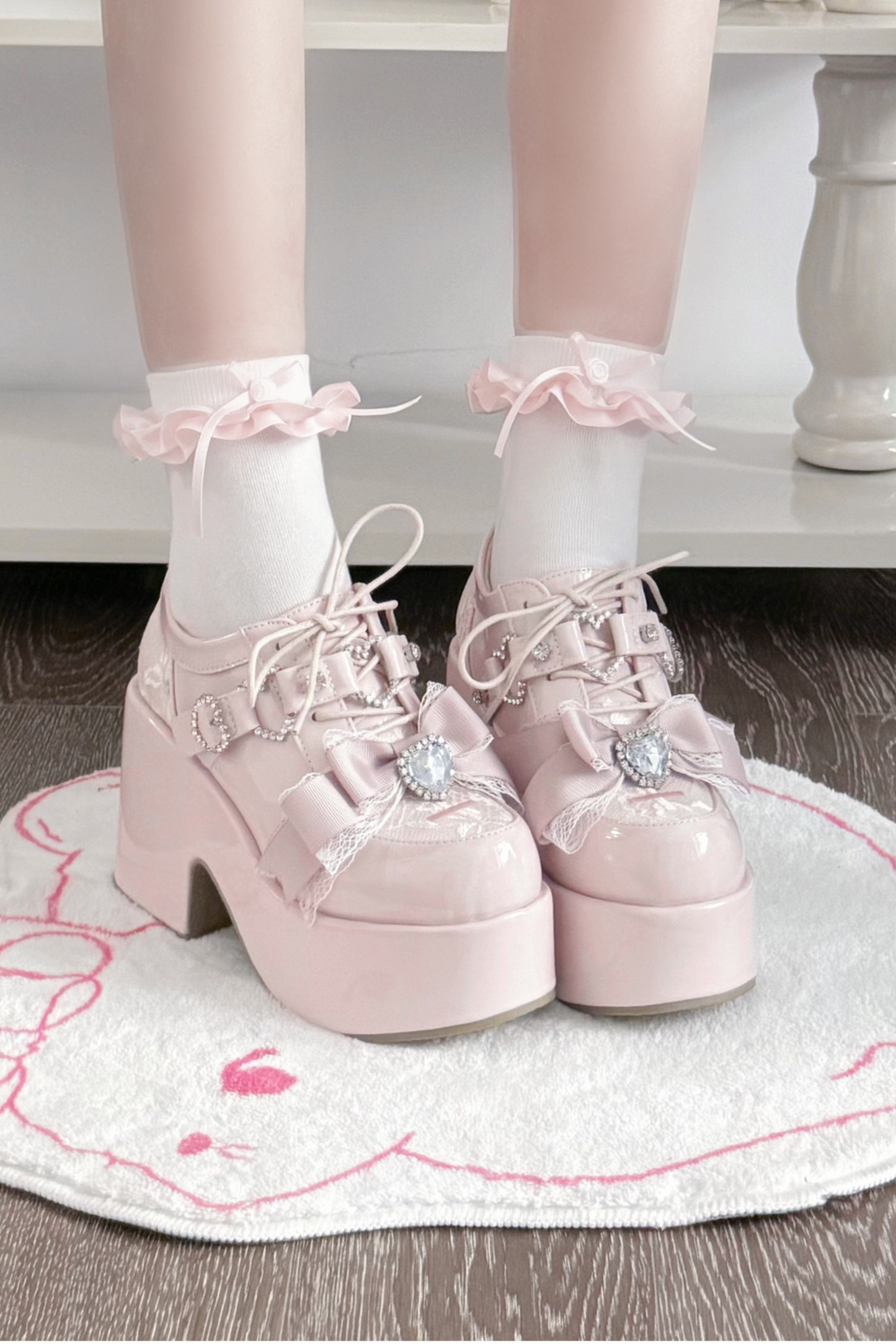 Dark Sweet Love Ribbon Shoes