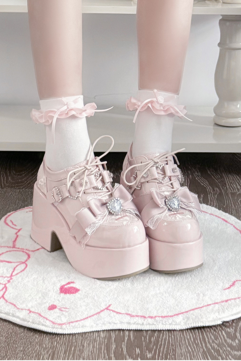 Dark Sweet Love Ribbon Shoes