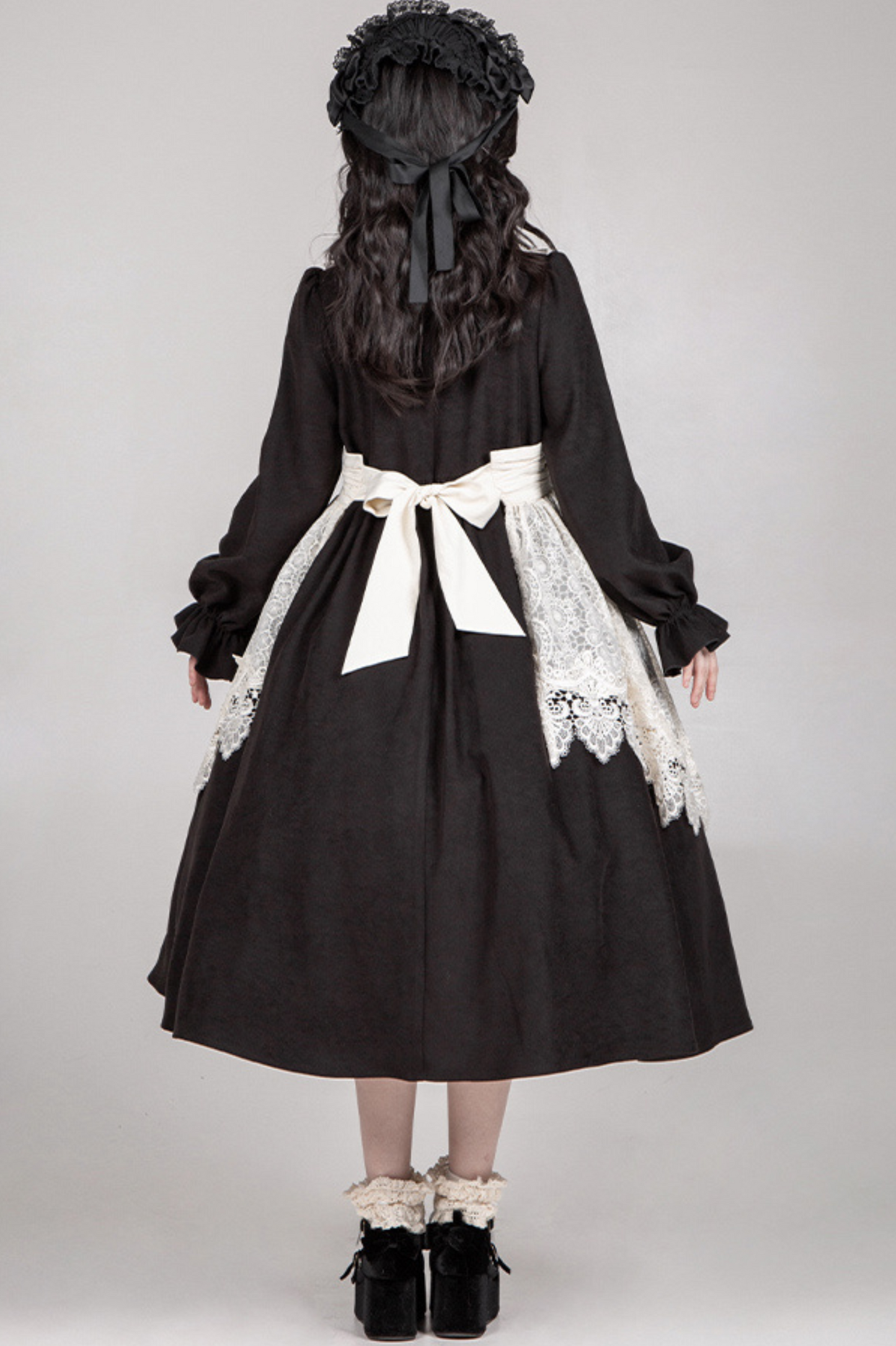 [pre-order] Dark Doll Lolita Dress + Apron + Ribbon + Headband