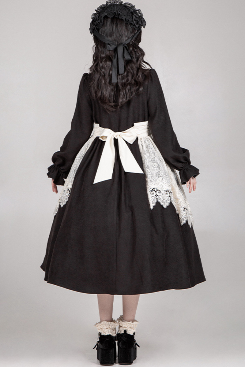 [pre-order] Dark Doll Lolita Dress + Apron + Ribbon + Headband