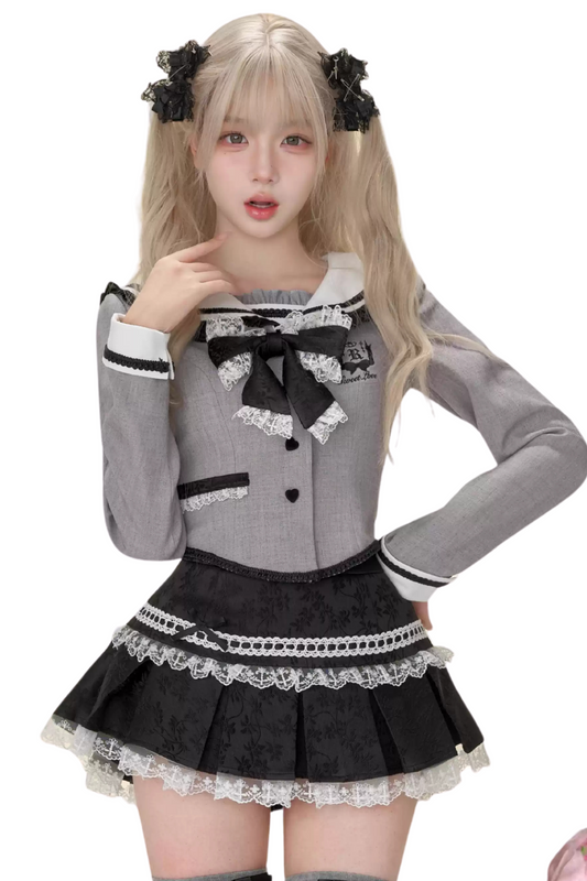 Dark Sweet Girly Top + Tiered Skirt