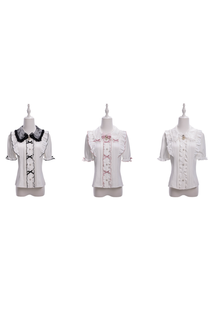 Sweet Ruffled Puff Long Sleeve Blouse