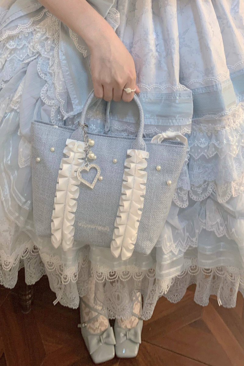 Sweetheart Pearl Ruffle Bag