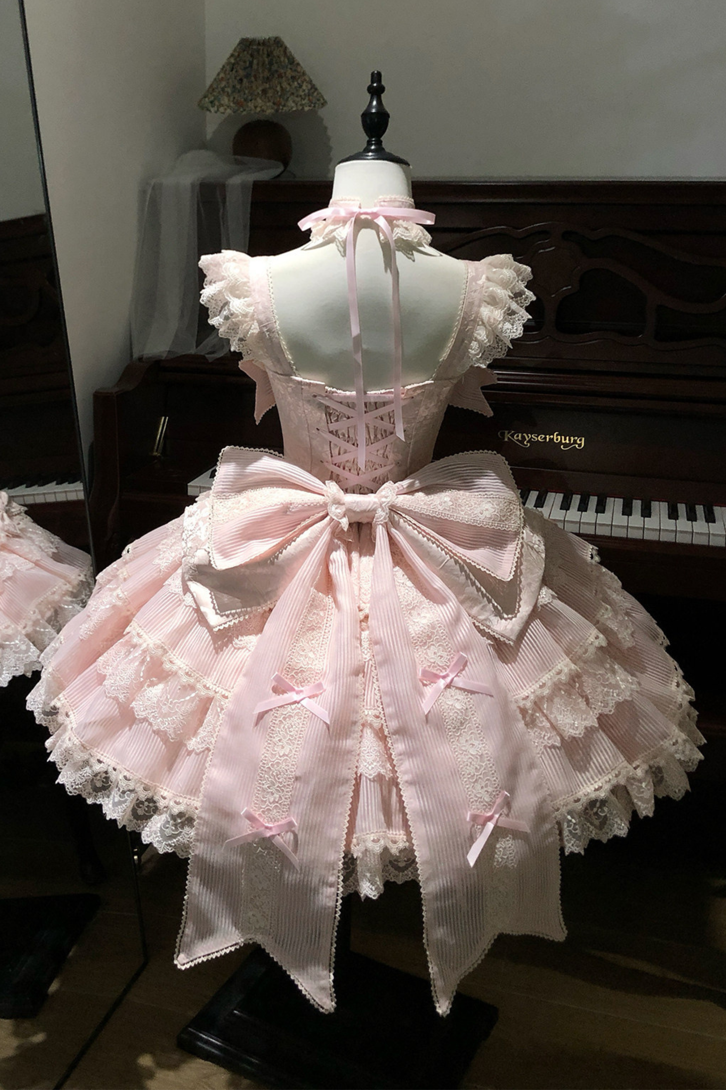 [pre-order] Princess Ballet Tiered Lolita Dress + Headband + Necklace + Sleeves + Tail