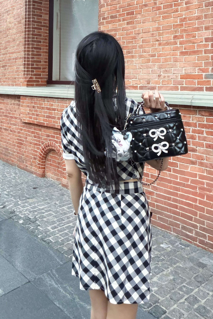 Pearl Rhinestone Lace Box Bag