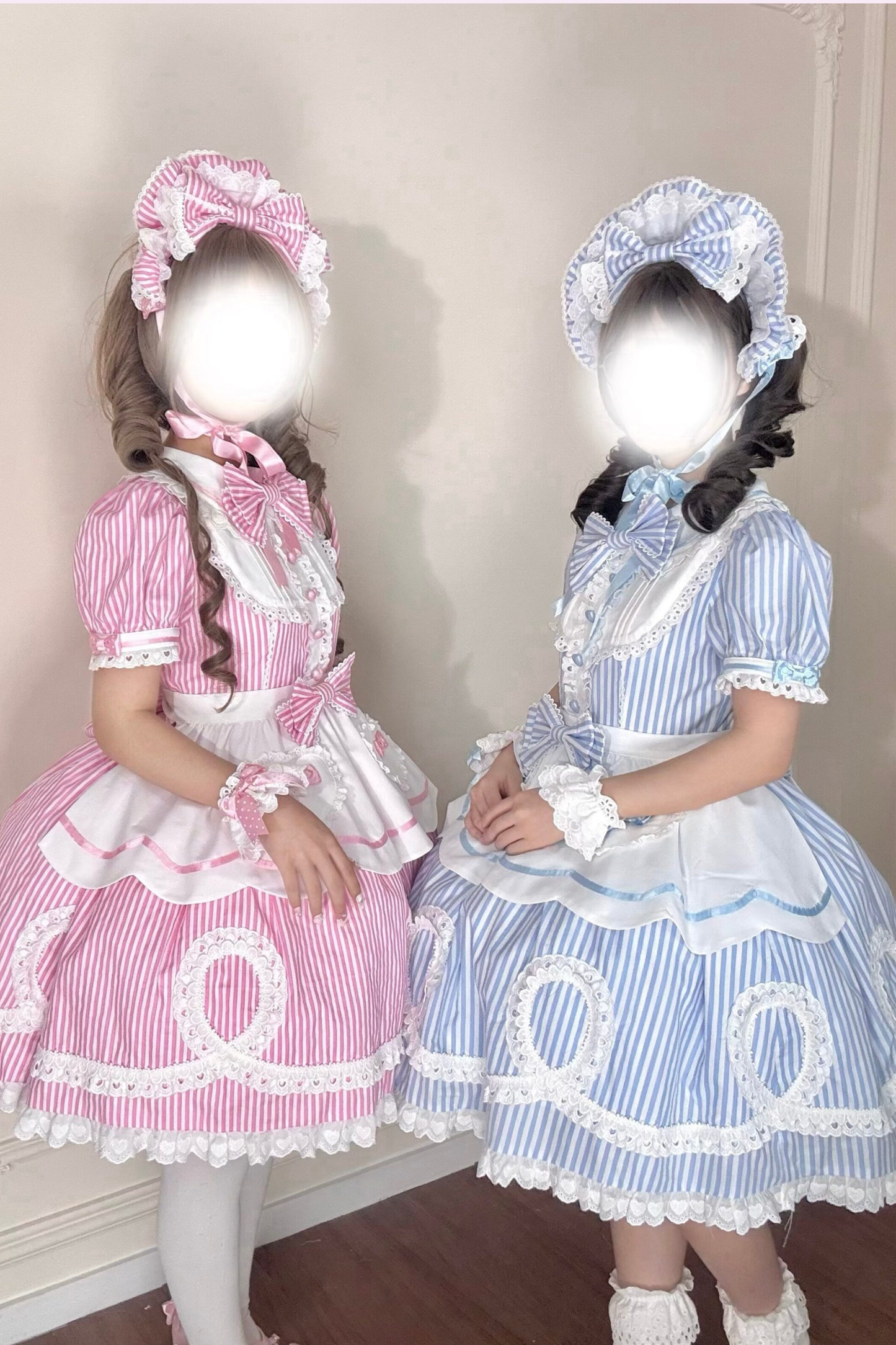 [pre-order] Retro Doll-like Lolita Dress + Hair Band + Clip + Bonnet + Hat