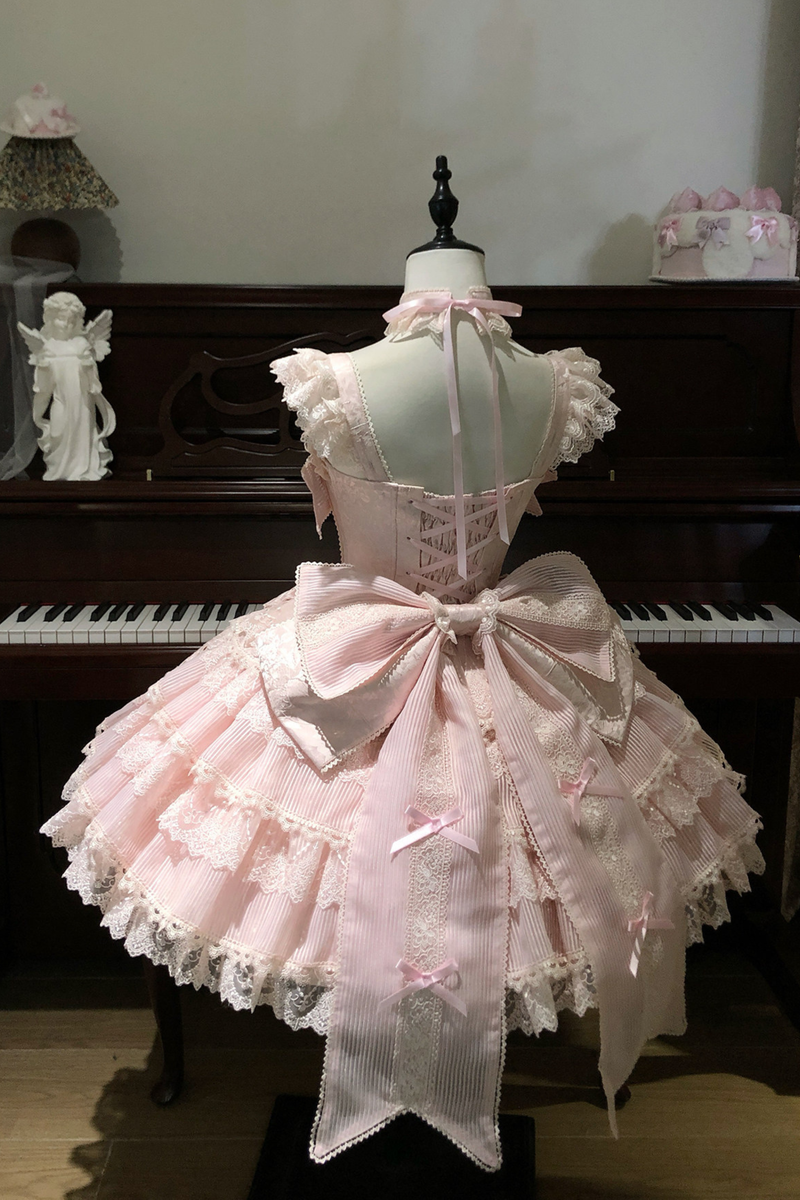 [pre-order] Princess Ballet Tiered Lolita Dress + Headband + Necklace + Sleeves + Tail