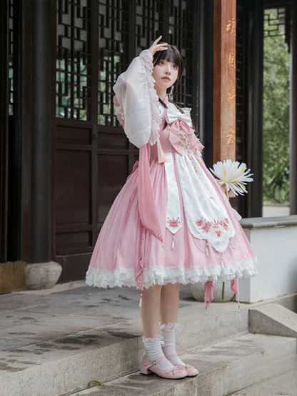 Ribbon Chinese-style Sweet Antique Lolita Suspender Dress