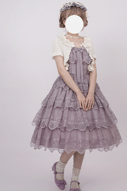 Flower Banquet Princess Sleeve Shirt + Ruffle Lolita Dress