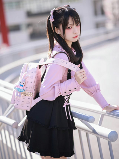Jirai Blouse + Suspender Skirt Set