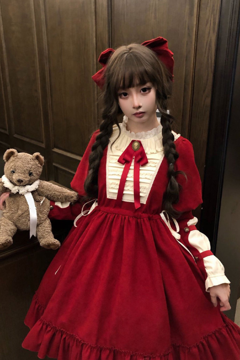 Lace Ruffle Lolita Dress + Bow