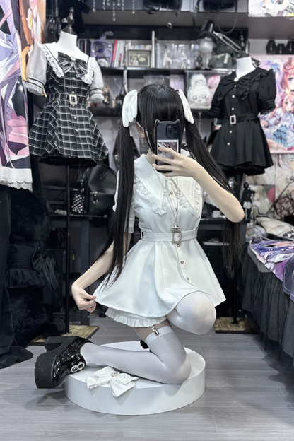 [pre-order] Dark Sweet Sailor Top + Ruffled Shorts