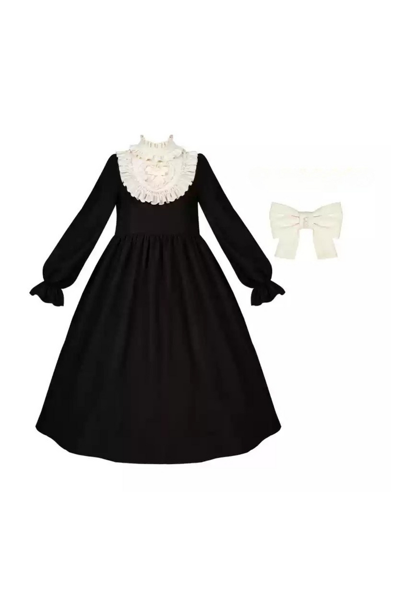 [pre-order] Dark Doll Lolita Dress + Apron + Ribbon + Headband