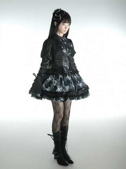 [pre-order Deadline: May 13] Bone Iris Gothic Black Ruffle Shirt + Corset Skirt + Accessories