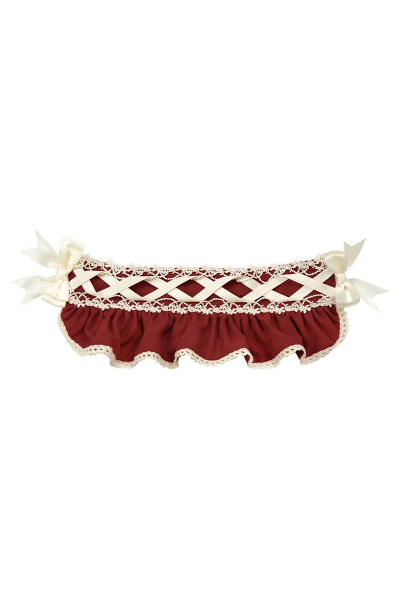Doll Long Tiered Suspender Skirt + Shirt + Sleeves + Apron + Petticoat + Headband + Ribbon + Accessories