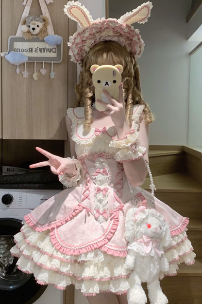 Magical Girl Lolita Dress + Bonnet + Pendant + Sleeves