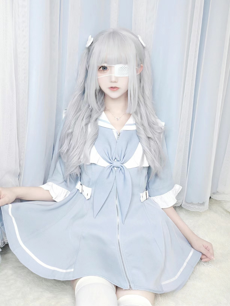 [angel Style] Aqua Medical Dress + Shorts Set