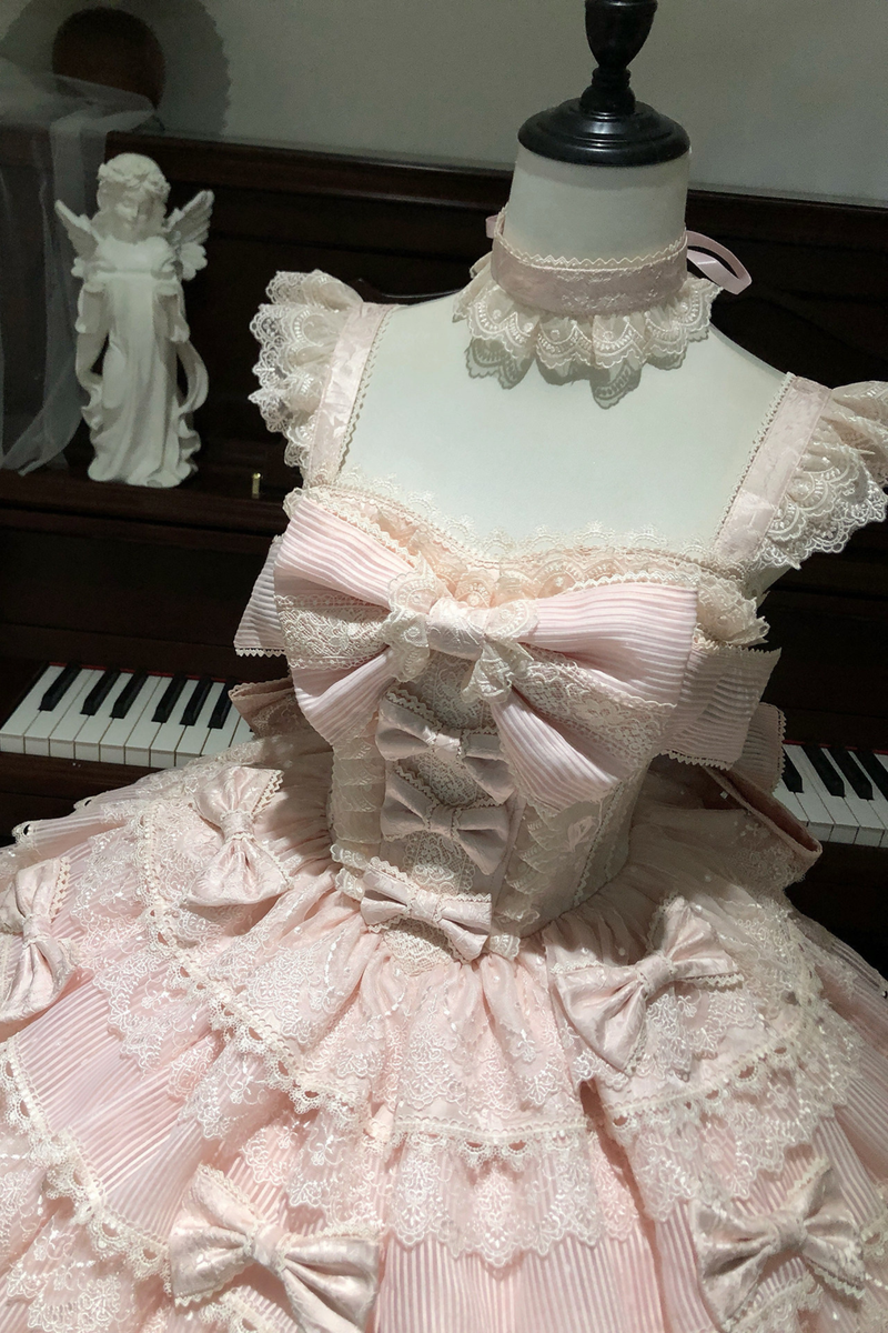 [pre-order] Princess Ballet Tiered Lolita Dress + Headband + Necklace + Sleeves + Tail