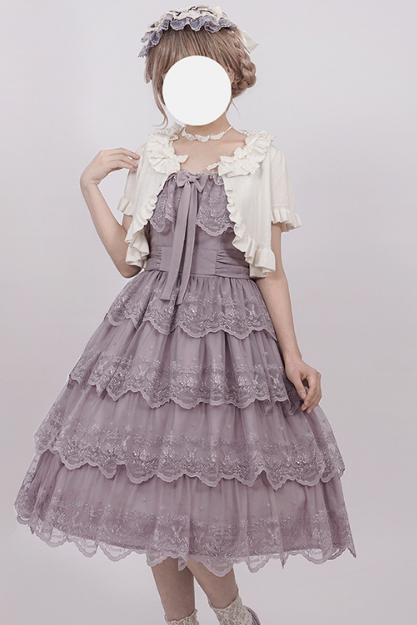 Flower Banquet Princess Sleeve Shirt + Ruffle Lolita Dress