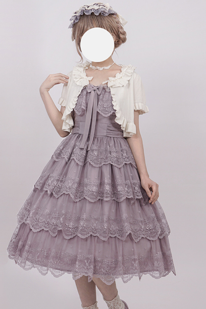 Flower Banquet Princess Sleeve Shirt + Ruffle Lolita Dress