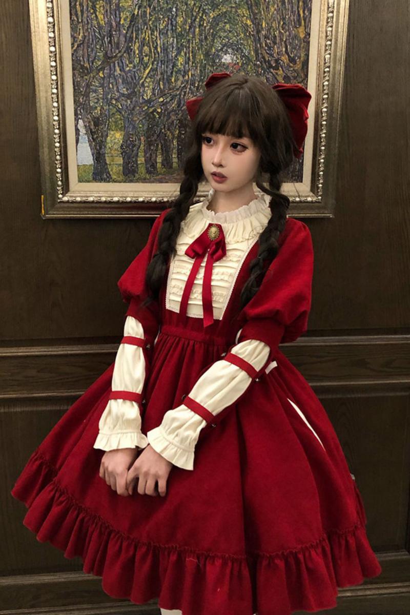 Lace Ruffle Lolita Dress + Bow