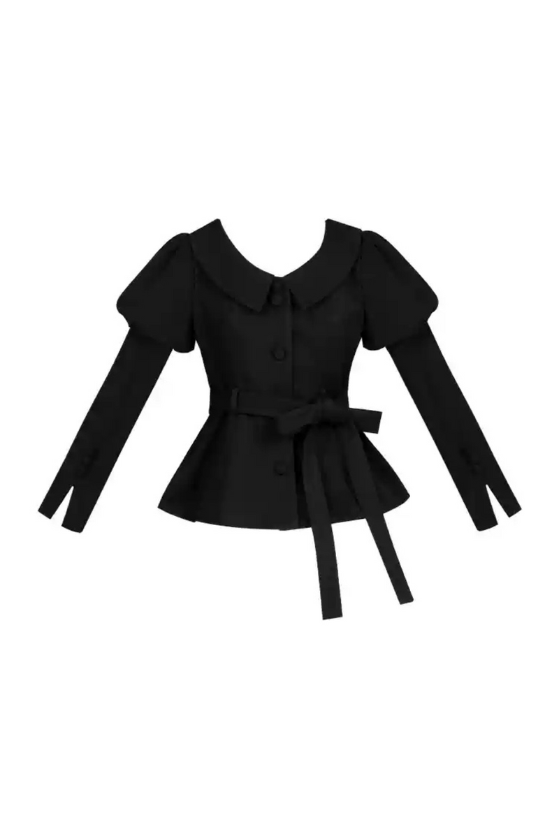 [pre-order] Dark Sweet Lolita Dress + Faux Collar + Necklace + Jacket + Ribbon + Sleeve + Fur Shawl