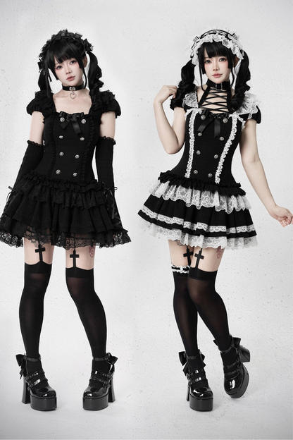 Gothic Doll Dress + Pants + Hairband