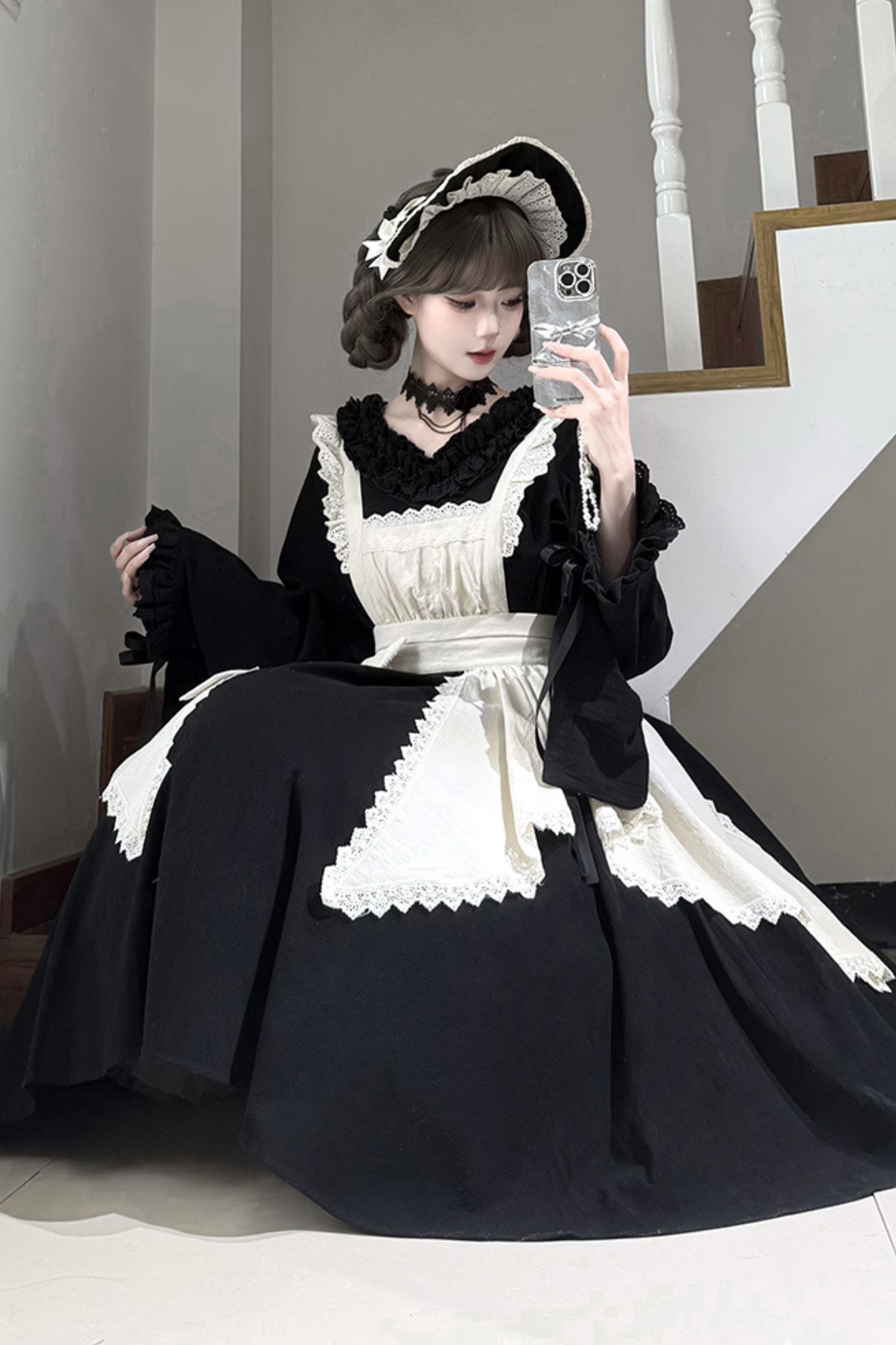 [pre-order] Gothic Doll Lolita Dress + Lolita Apron
