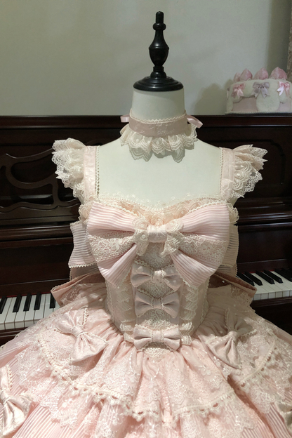 [pre-order] Princess Ballet Tiered Lolita Dress + Headband + Necklace + Sleeves + Tail